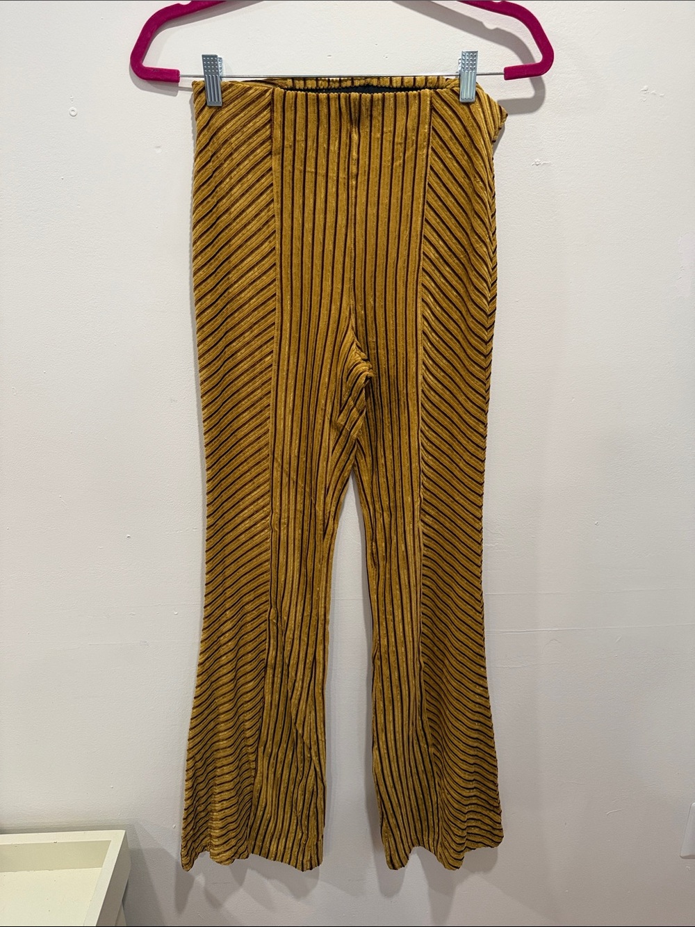 NWT - Free People Mustard Ribbed Flare Pants - Women